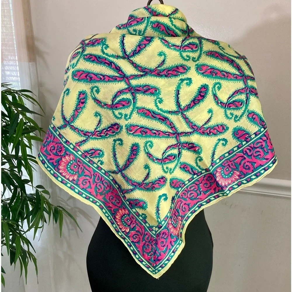 Shahzadi Silk‎ Scarf, made in India. 35” Square.